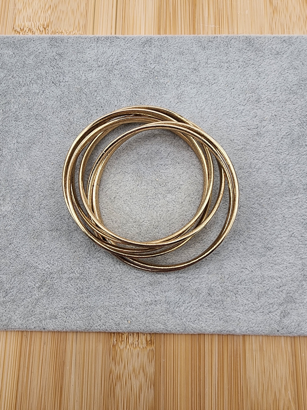 Gold Tone Stacked Bangle Bracelet Set - Women Accessories 0578